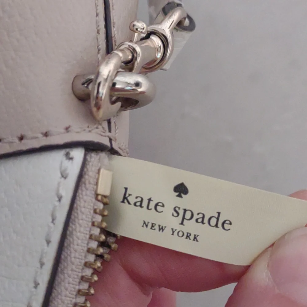 Kate Spade 100% Cow Leather Grove Street Carli Pink Cream White Satchel Handbag